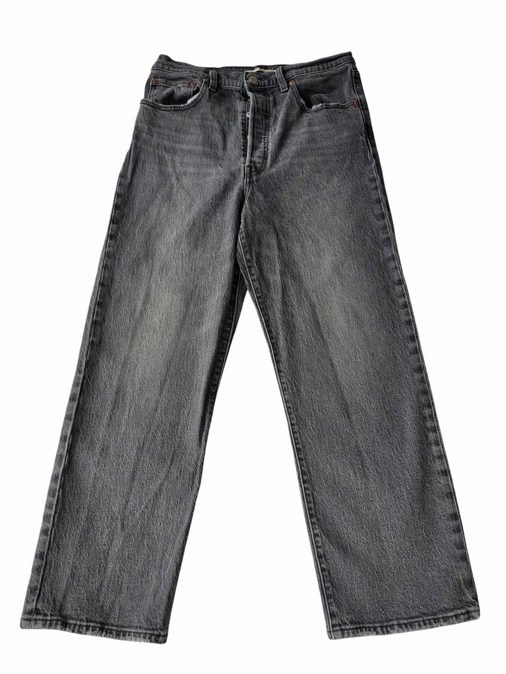 ✅ Levi’s Premium Denim Classic Ribcage Straight Ankle Jeans gray size 30